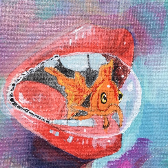 Surreal Goldfish Painting - Picture 2 of 4